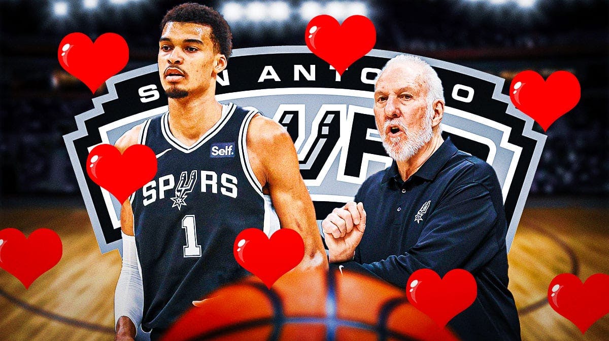 Spurs' Victor Wembanyama, Gregg Popovich with hearts all around them