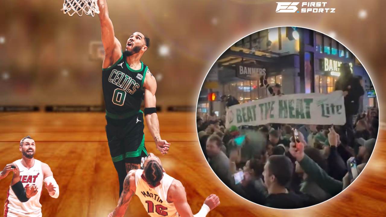 WATCH: Celtics fans swarm streets and start ‘F the Heat’ chant after destroying Jimmy Butler-less Miami side in playoffs 