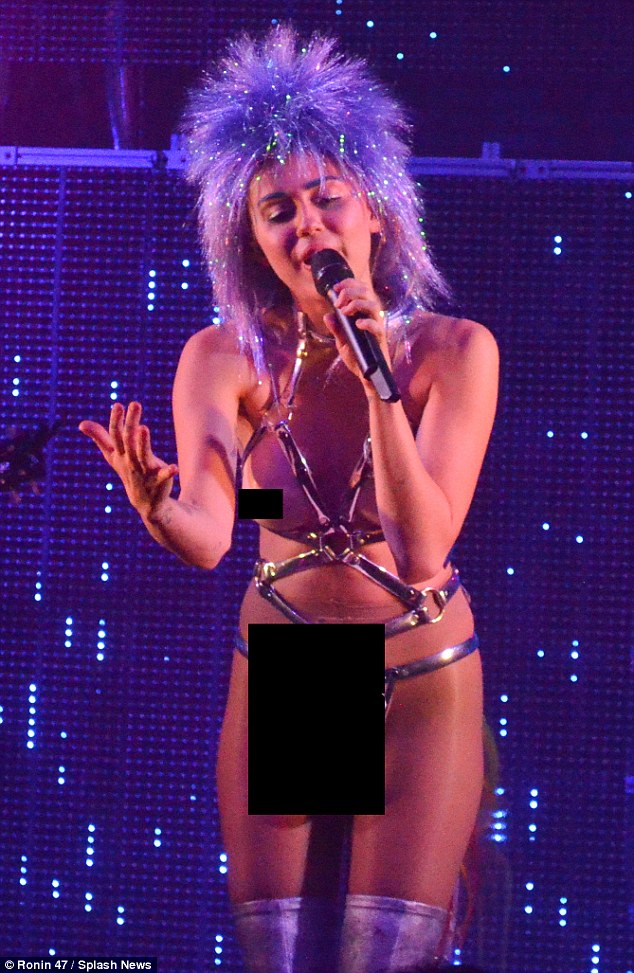 Hitting headlines: Miley Cyrus performed the first date of her ᴅᴇᴀᴅ Petz tour at The Riviera Theatre in Chicago on Thursday night in her most outrageous stage costumes yet