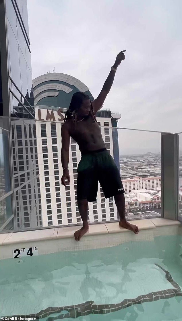 Sin City: While opting not to directly address incident, which was reported to the Las Vegas Metro Police Department, the rapper, 30, shared a risqué Instagram video of herself and husband Offset letting loose