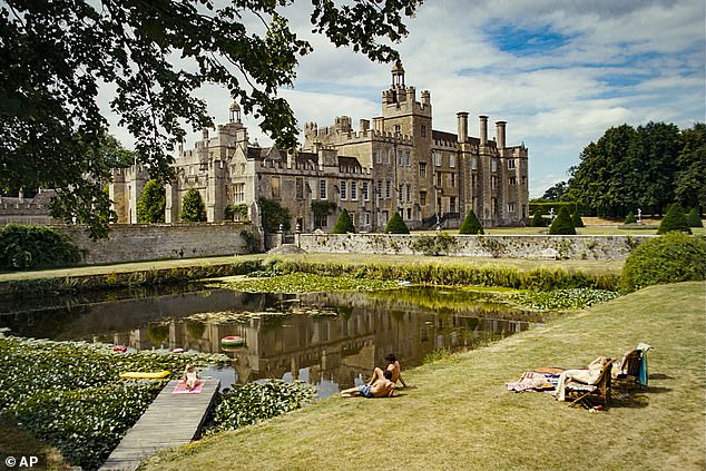 Spoiler! Oliver's closing nude scene is a form of celebration after he has deceptively nabbed Saltburn manor (pictured) from the Catton's in the most deceptive and vicious way