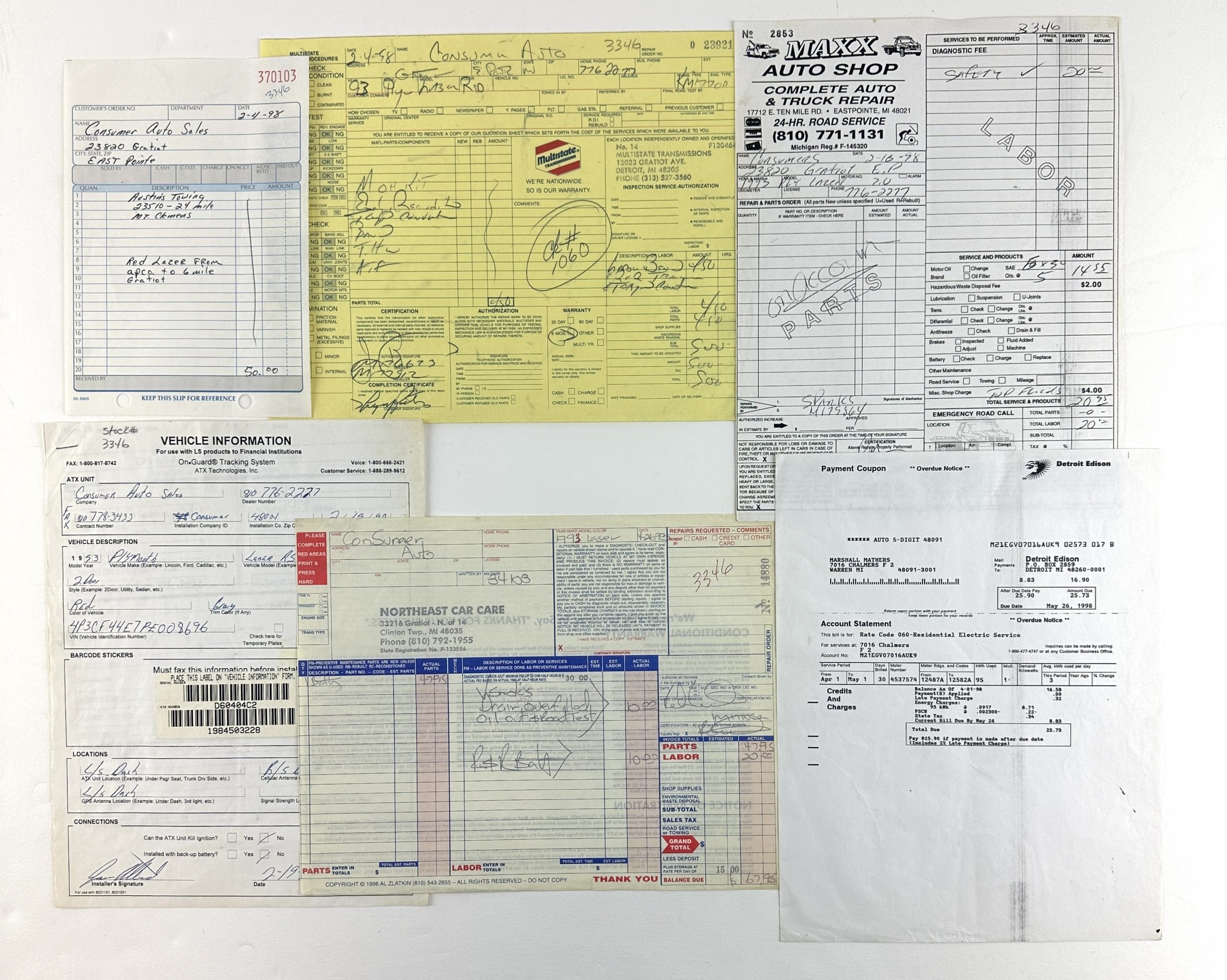 The Amazing Music Auction Is Selling Eminem-Signed 1998 Car Purchase Documents