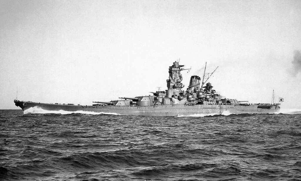 Yamato running trials in 1941.