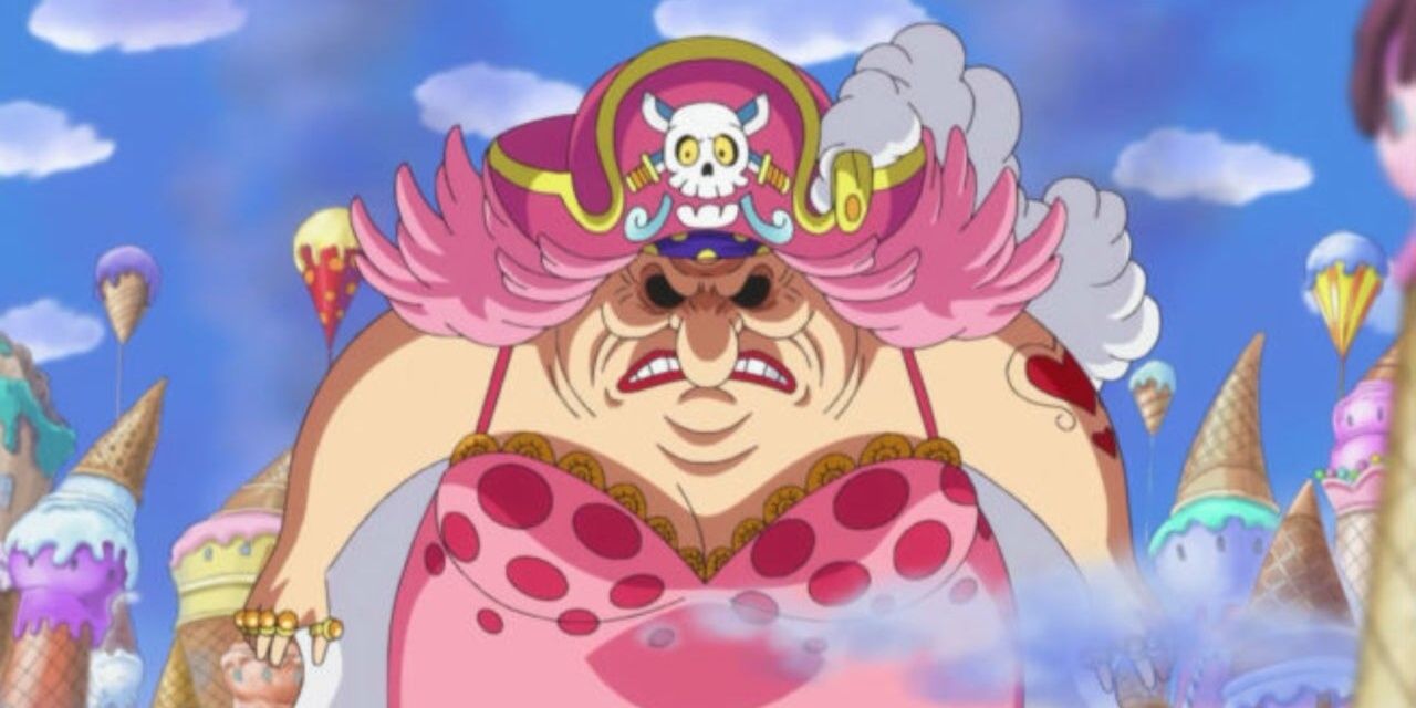 big mom from one piece looks furious with her eyes darkened.