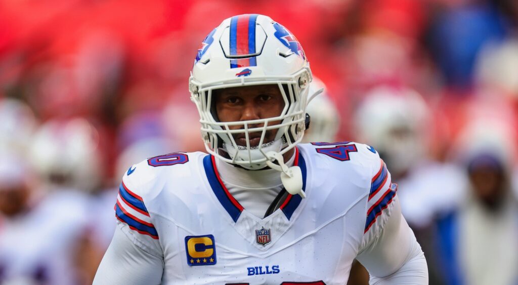 Von Miller of Buffalo Bills looking on.