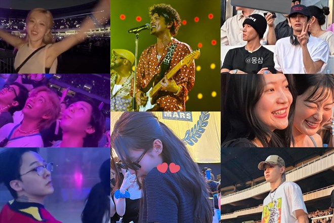 Blackpink, BTS, G-Dragon and hundreds of Korean stars went to see Bruno Mars' concert