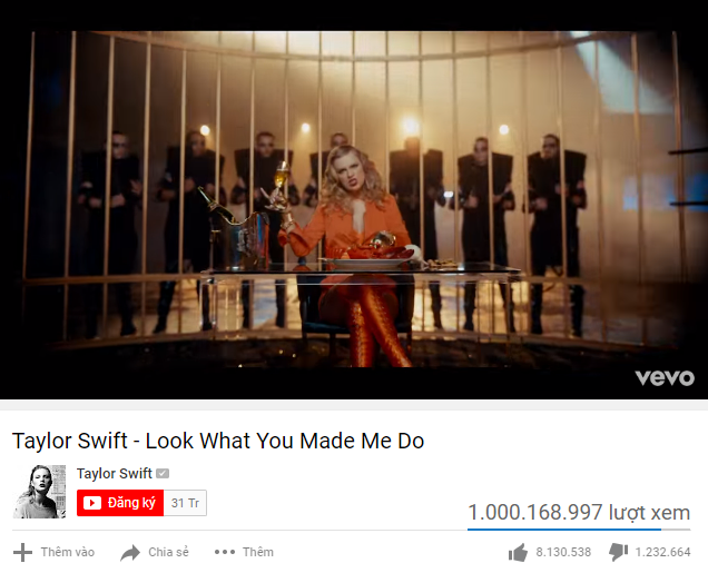 Taylor Swift received good news to end 2018: Officially has her 4th MV reaching 1 billion views on YouTube! - Photo 1.