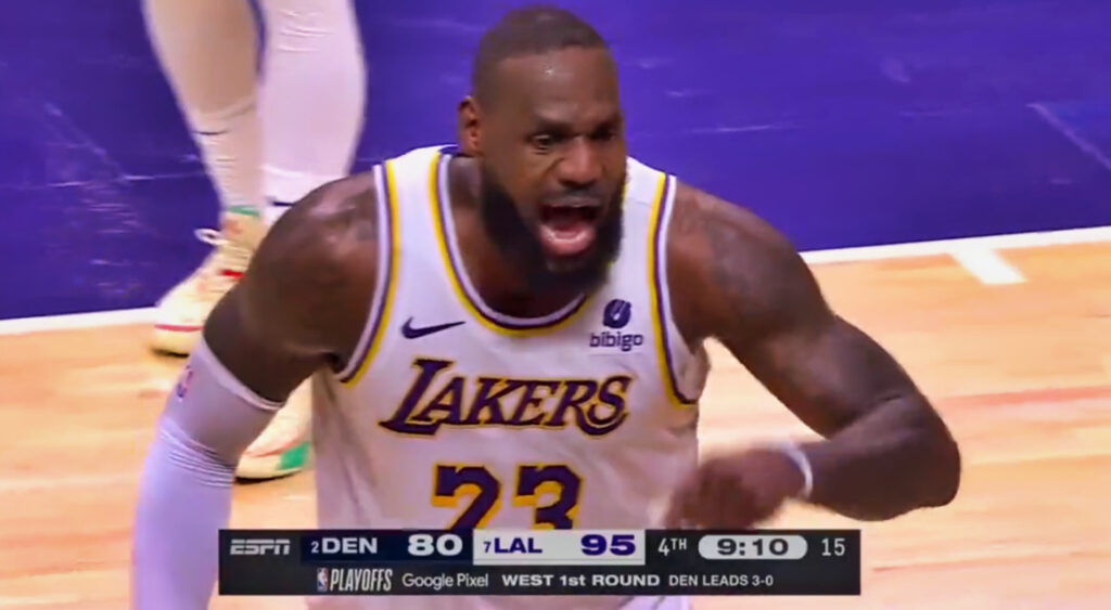 LeBron James shouting