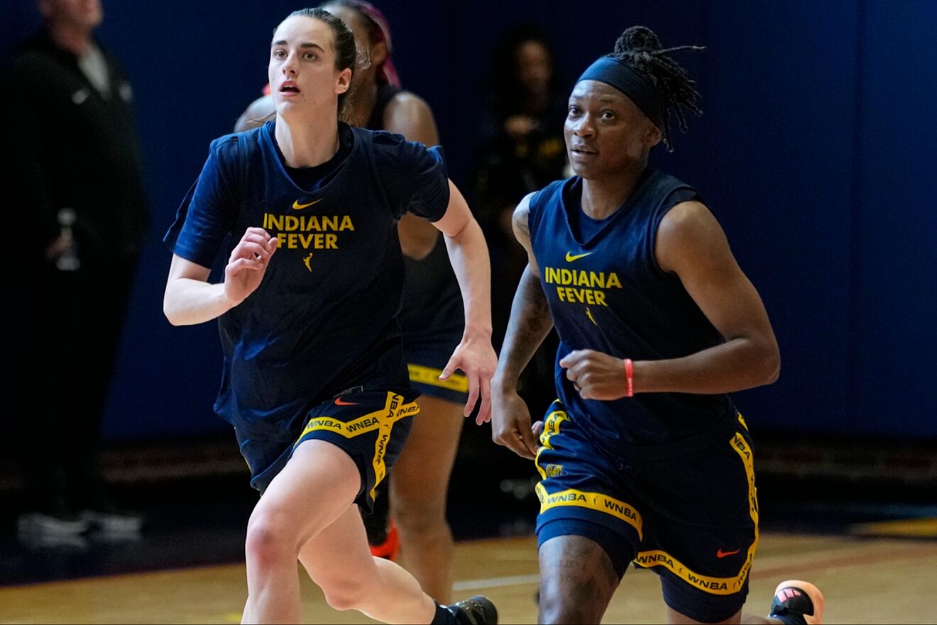 Indiana Fever's stars, rookie Caitlin Clark and veteran Erica Wheeler.