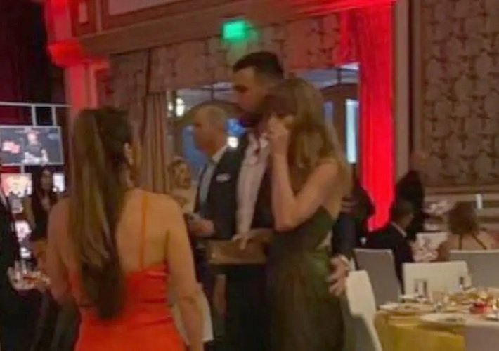 New footage shows Travis Kelce kissing Taylor Swift's shoulder