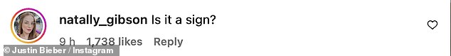 While several others thought that the rumours of a split between Justin and his wife Hailey were to blame, with one writing: 'Is it a sign?'