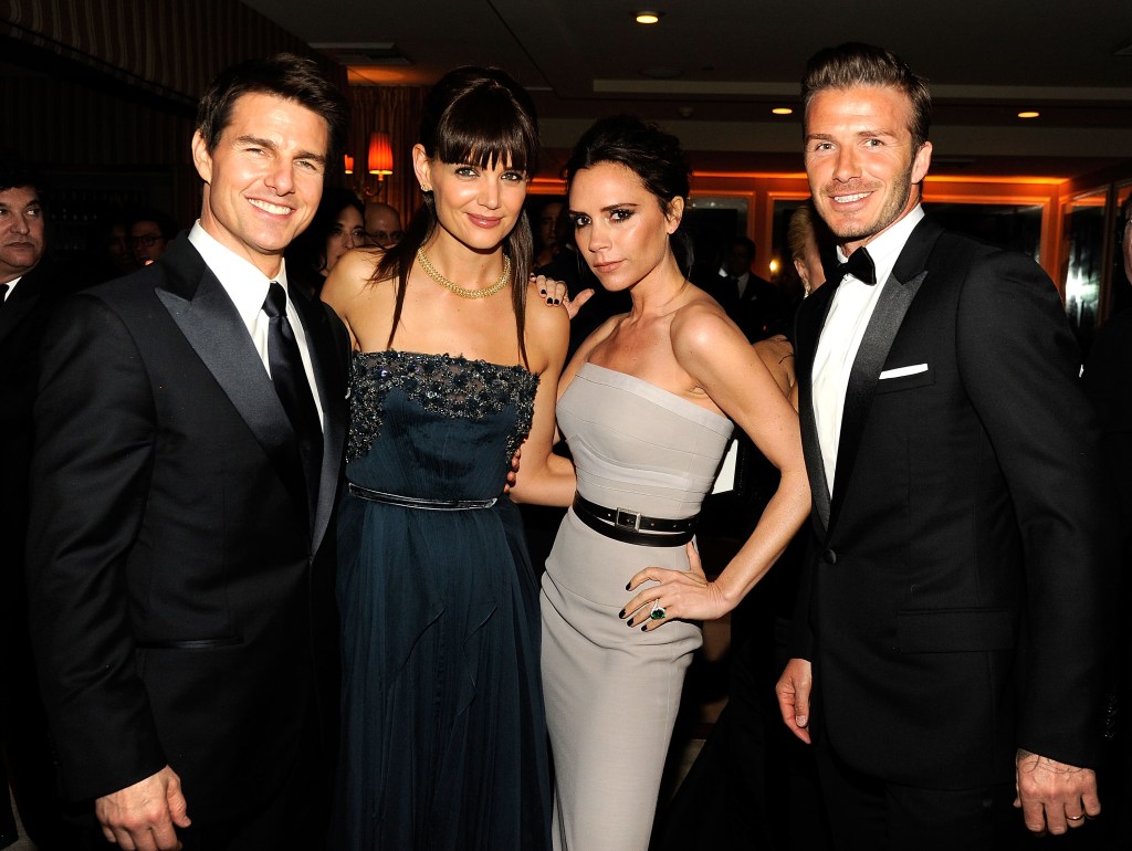 Victoria and David Beckham at Vanity Fair party with Tom Cruise and Katie Holmes.