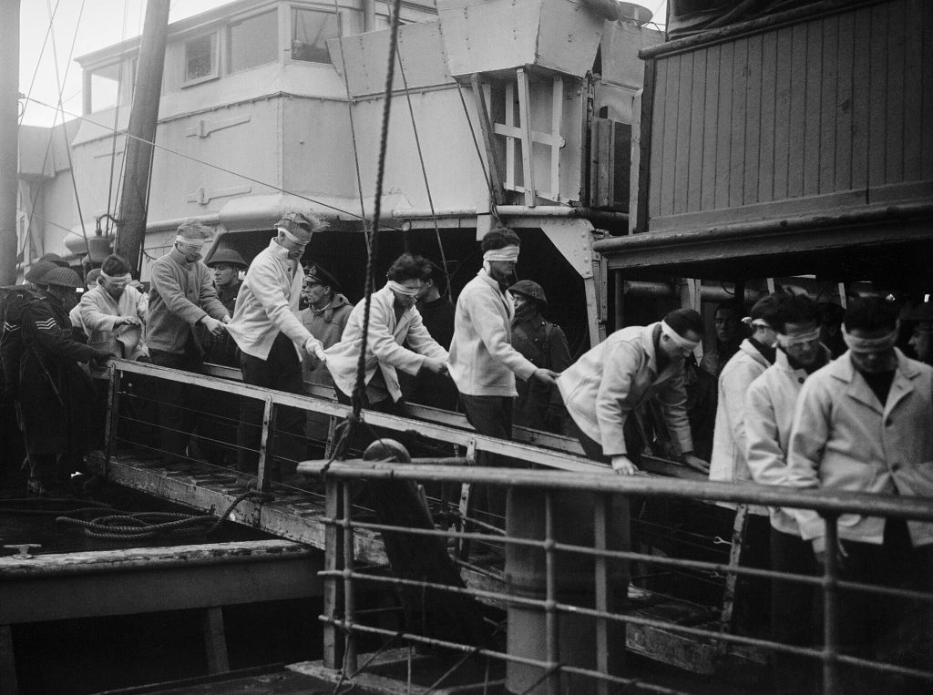 Survivors from the Scharnhorst arriving at Scapa Flow after the Battle of the North Cape. 