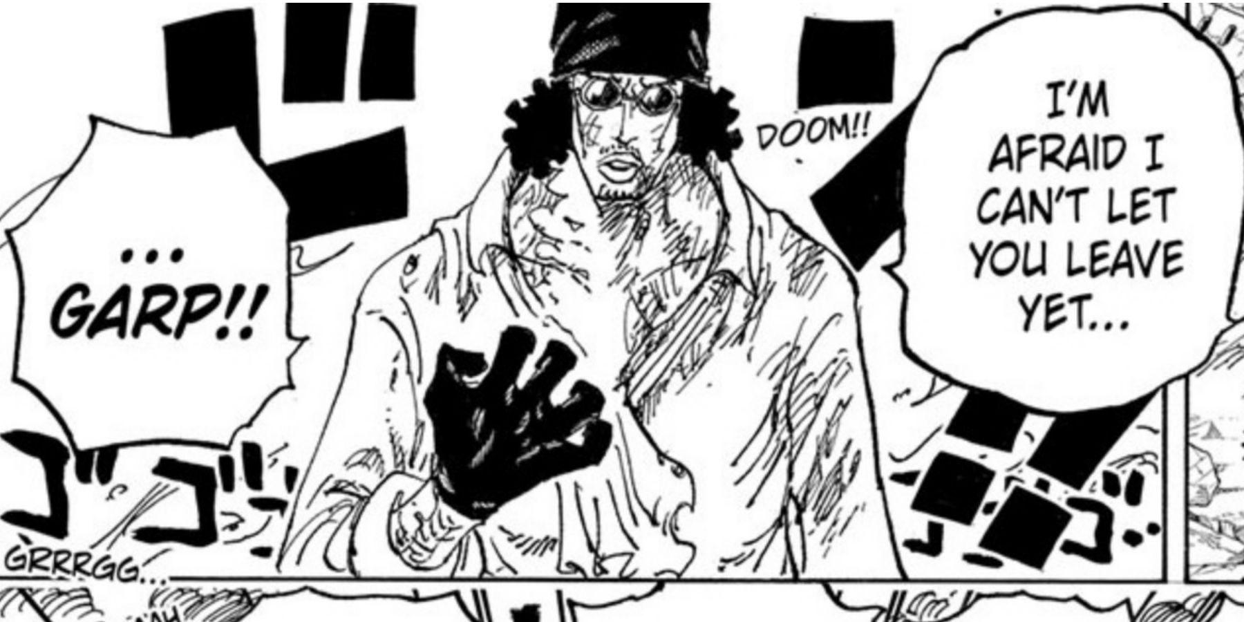 Kuzan ready to attack Garp OP 1087