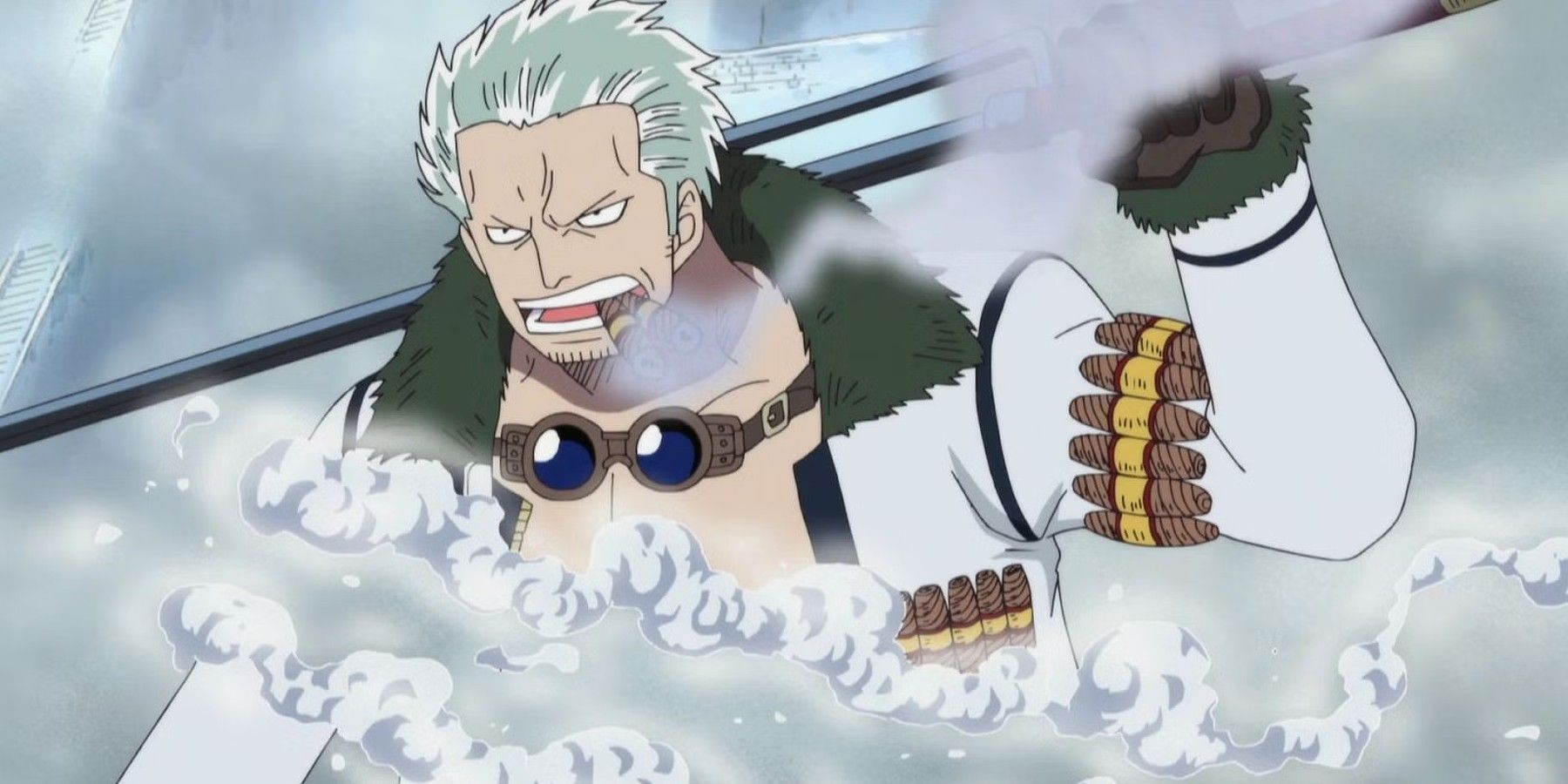 Smoker Avoiding An Attack With His Logia Powers In One Piece