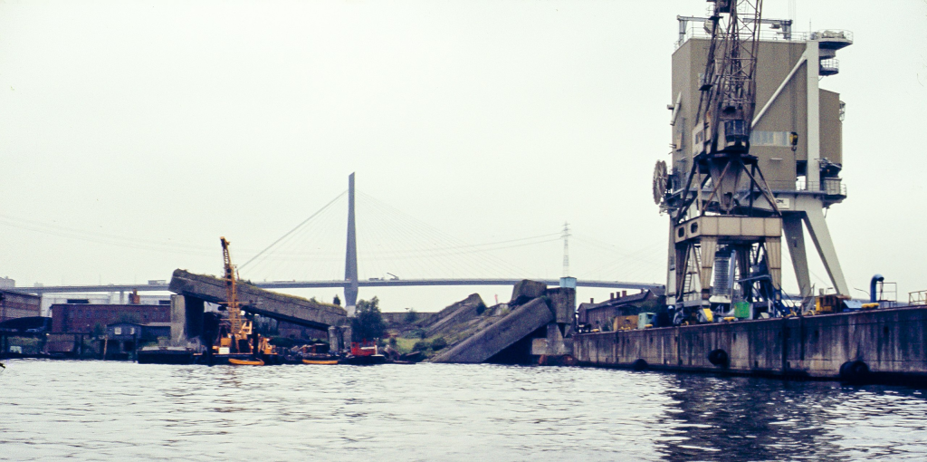 The remains of the Elbe II bunker, photographed in 1981