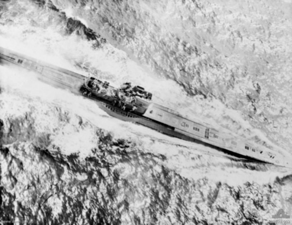 U-534 under attack from a B-24 Liberator. 