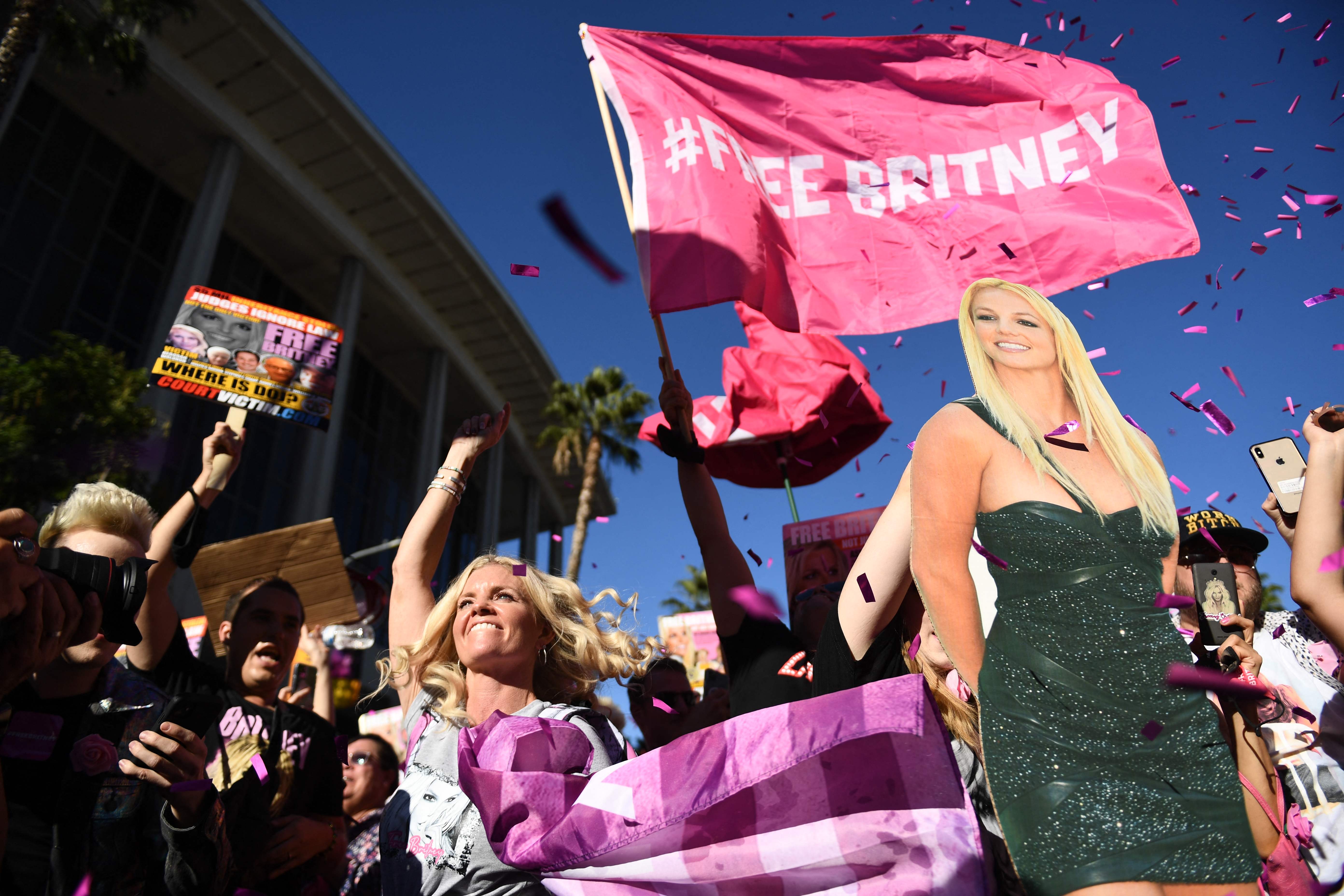 Fans at a #FreeBritney protest.