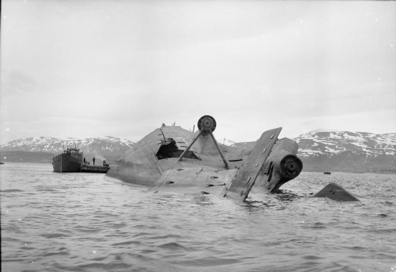 Capsized wreck of the Tirpitz. 