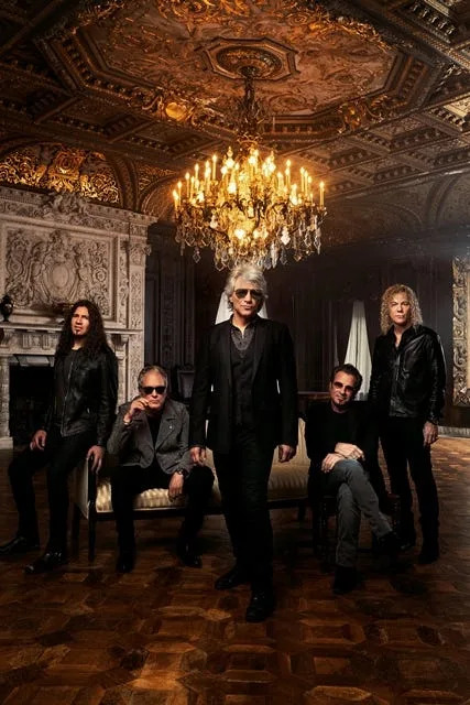 Bonjovi's new Hulu documentary arrives on Friday. From left, Guitarist Phil X, bassist Hugh McDonald, singer Jon Bon Jovi, drummer Tico Torres and keyboardist David Bryan.