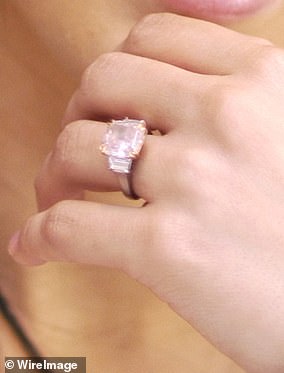 Bling, bling: He proposed to her with an eye-popping 6.1-carat pink solitaire diamond from Harry Winston