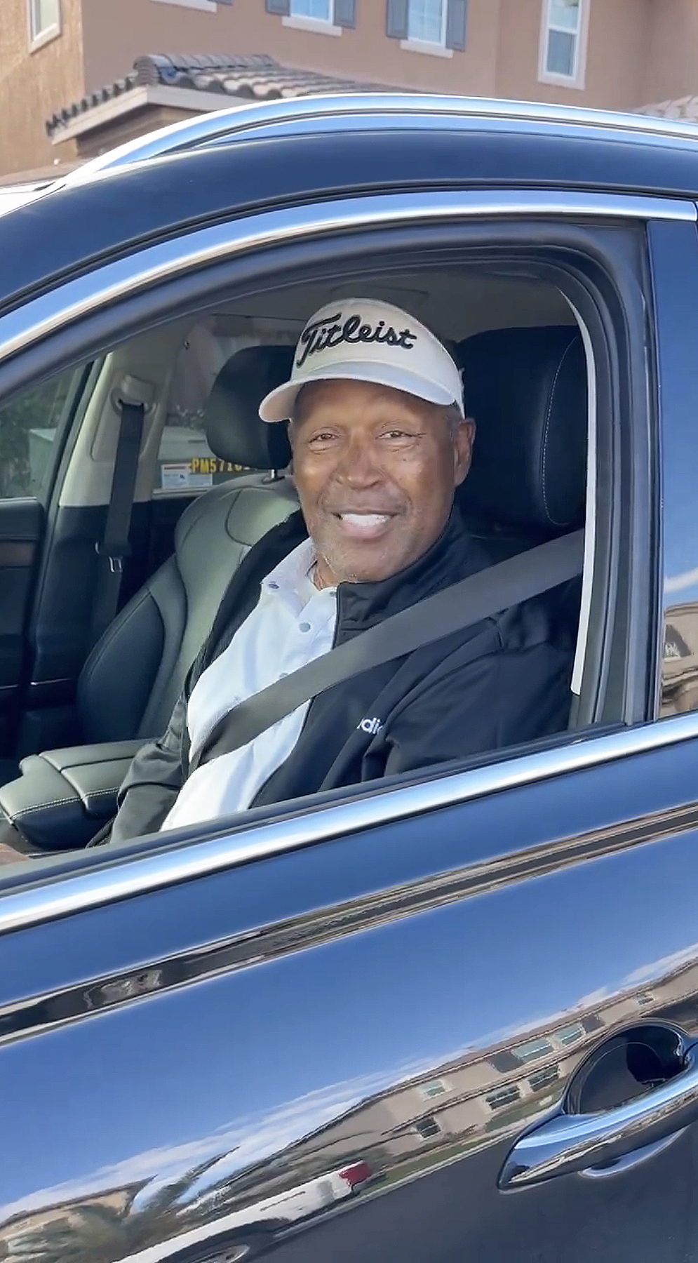 OJ Simpson in a car.