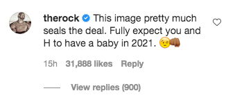 The Rock hinted that maybe Justin and Hailey will have a baby next year