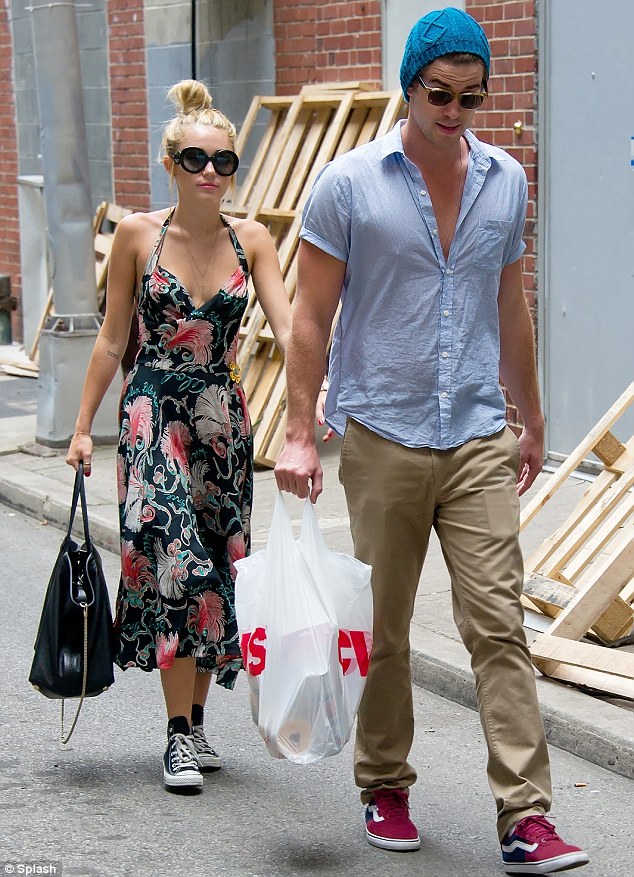 Young love: It is thought Miley is currently in New York visiting her fiance, Liam Hemsworth