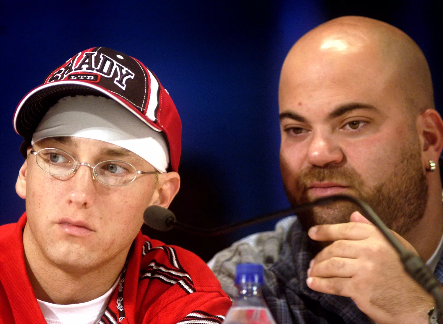 Eminem, left, and his manager Paul Rosenberg