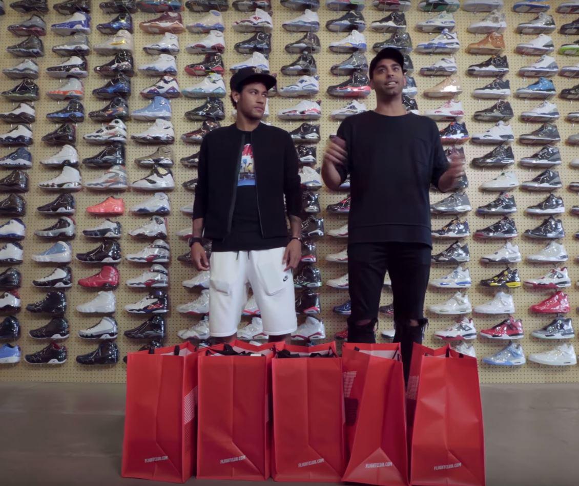  Neymar stood in front of his shopping haul at the Los Angeles boutique shop