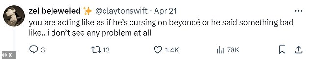 A third wrote: 'You are acting like as if he¿s cursing on Beyoncé or he said something bad like... I don¿t see any problem at all'