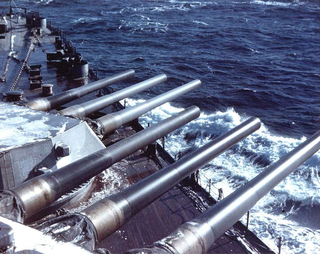 USS Alabama forward guns. 