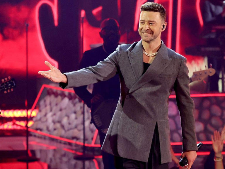 Justin Timberlake performs onstage during the 2024 iHeartRadio Music Awards at Dolby Theatre in Los Angeles, California on April 01, 2024.