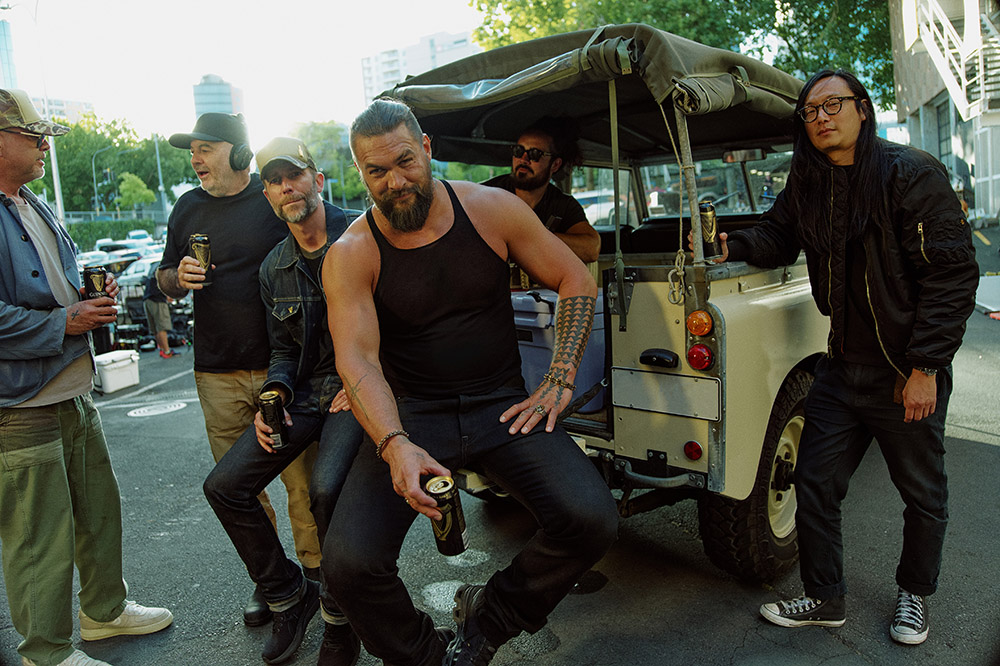 Jason Momoa is seen on set of his new Guinness commercial, which he directed, produced and stars in.