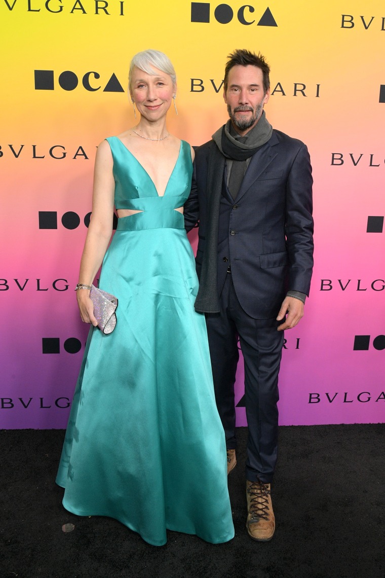 Alexandra Grant and Keanu Reeves attend MOCA Gala 2024 at The Geffen Contemporary at MOCA on April 13, 2024 in Los Angeles.