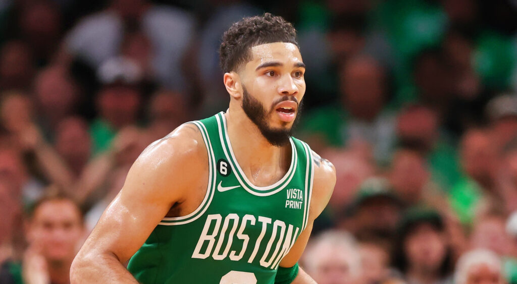 Jayson Tatum in Celtics jersey