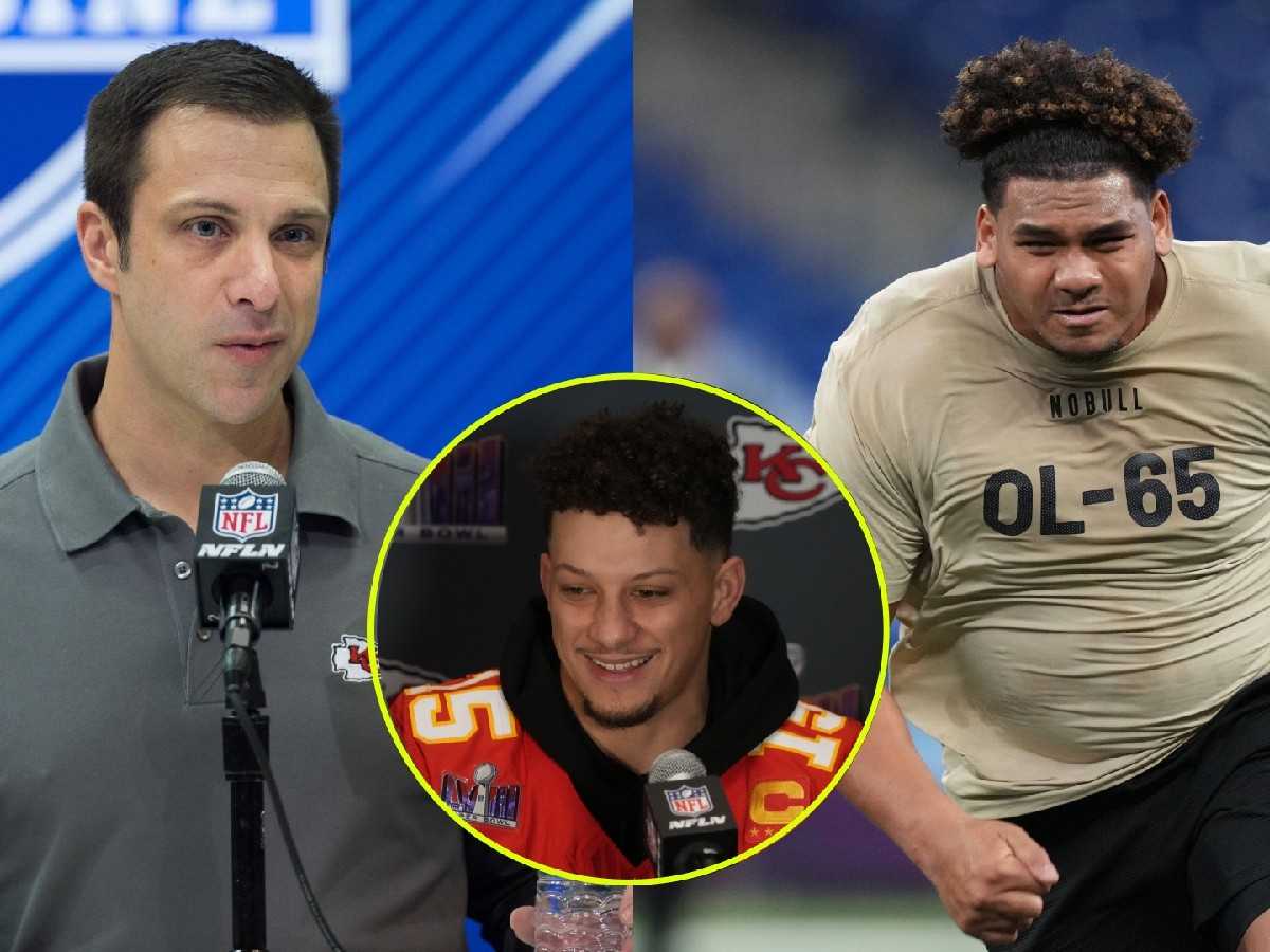 Patrick Mahomes has a clear message for GM Brett Veach after the Chiefs picked OT Kingsley Suamataia in the second round