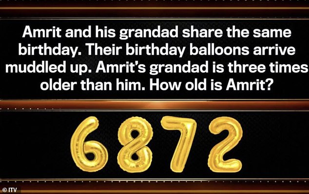 This week, what appeared at first to be a straightforward question from the 30 per cent section, got some fans of the show worked up