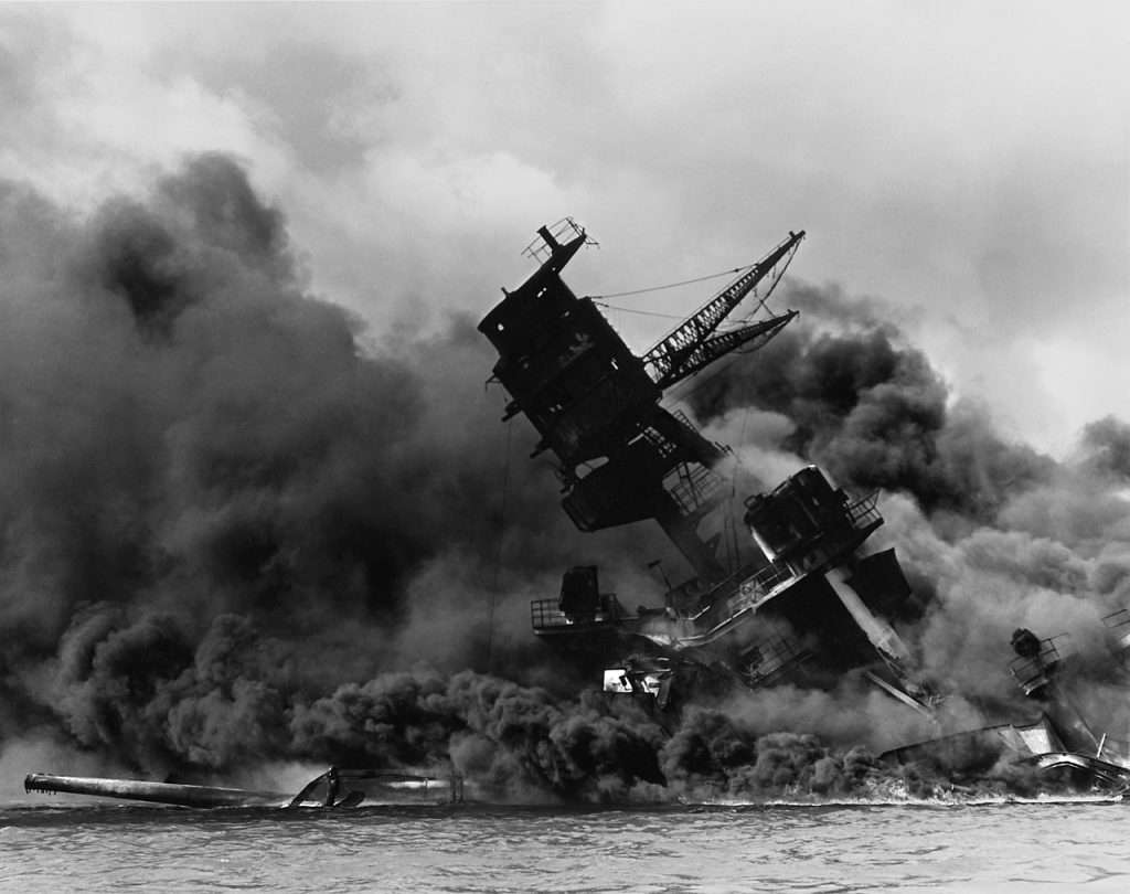 USS Arizona during the attack. 