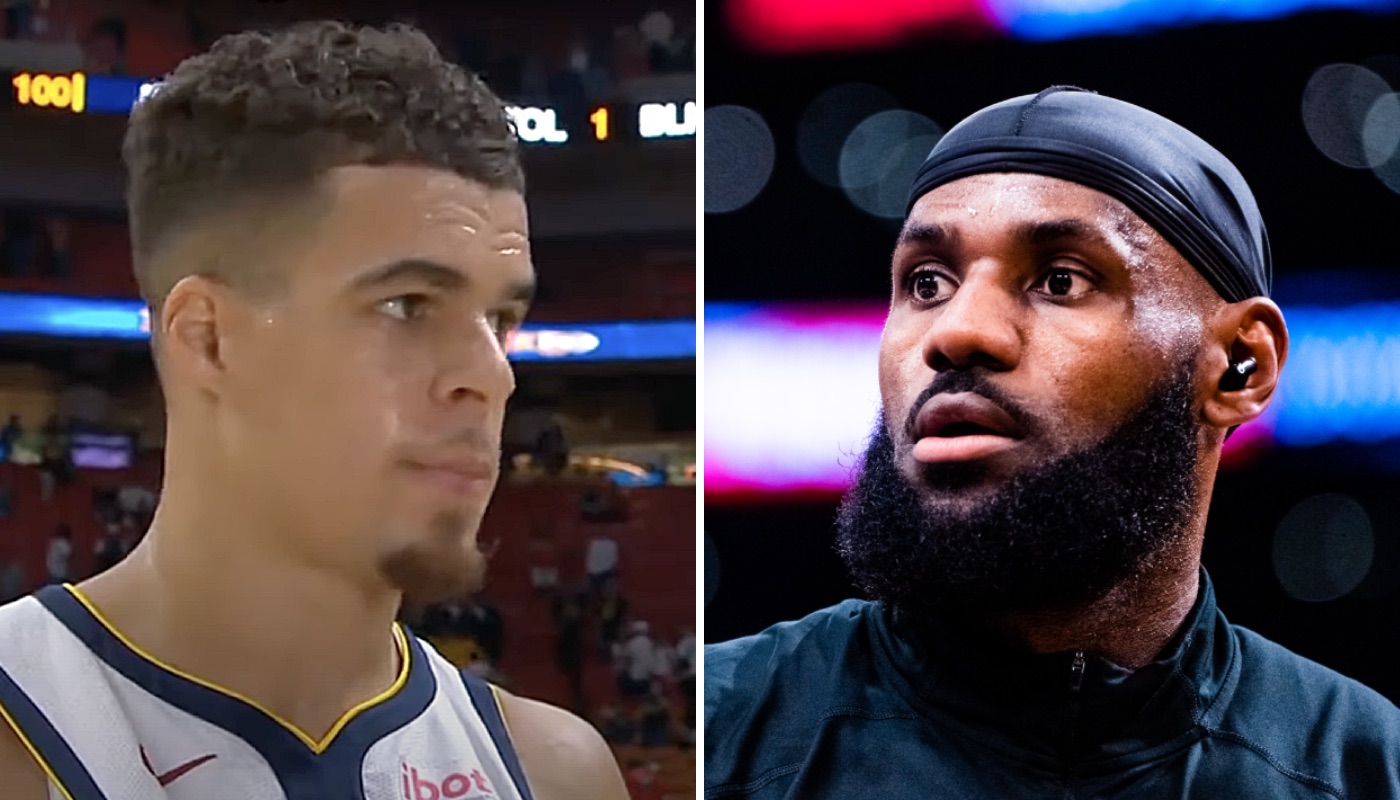 NBA stars Michael Porter Jr. (left) and LeBron James (right)