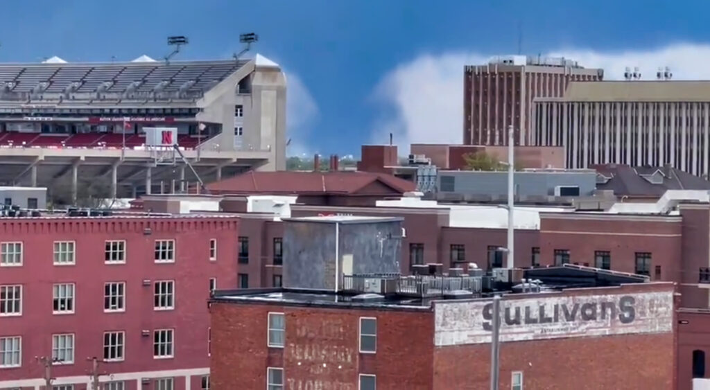 View of Tornado from Nebraska's Memorial Stadium