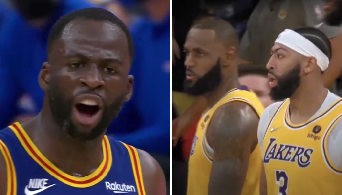 Golden State Warriors NBA star Draymond Green violently attacked Los Angeles Lakers fans, represented here by LeBron James and Anthony Davis