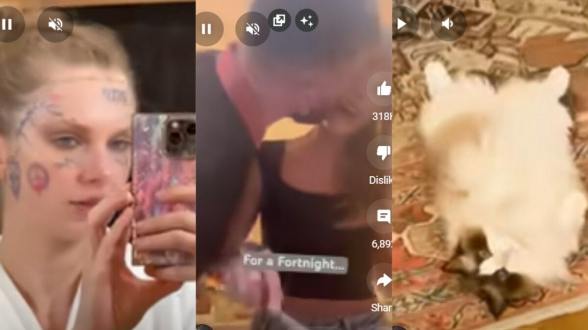 'Wholesome' Travis Kelce kisses girlfriend Taylor Swift while she cooks in Fortnight-inspired clip, Swift spotted with Chiefs-themed paddle