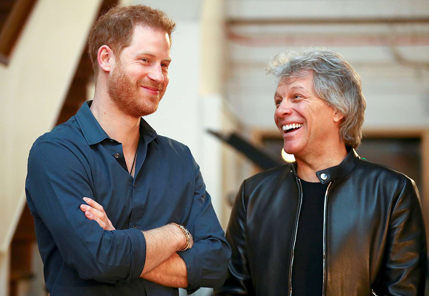 Prince Harry and Jon Bon Jovi at Abbey Road Studios