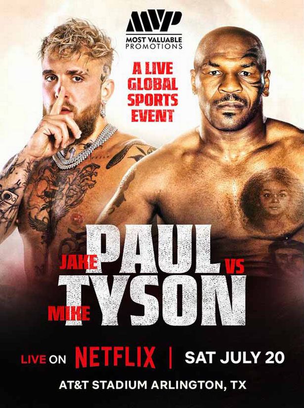 Jake Paul and Mike Tyson fight poster