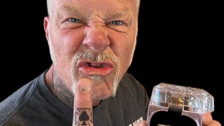 James Hetfield of Metallica says he has had some of Lemmy's ashes put into his new Ace Of Spades tattoo. Pic: Metallica.com