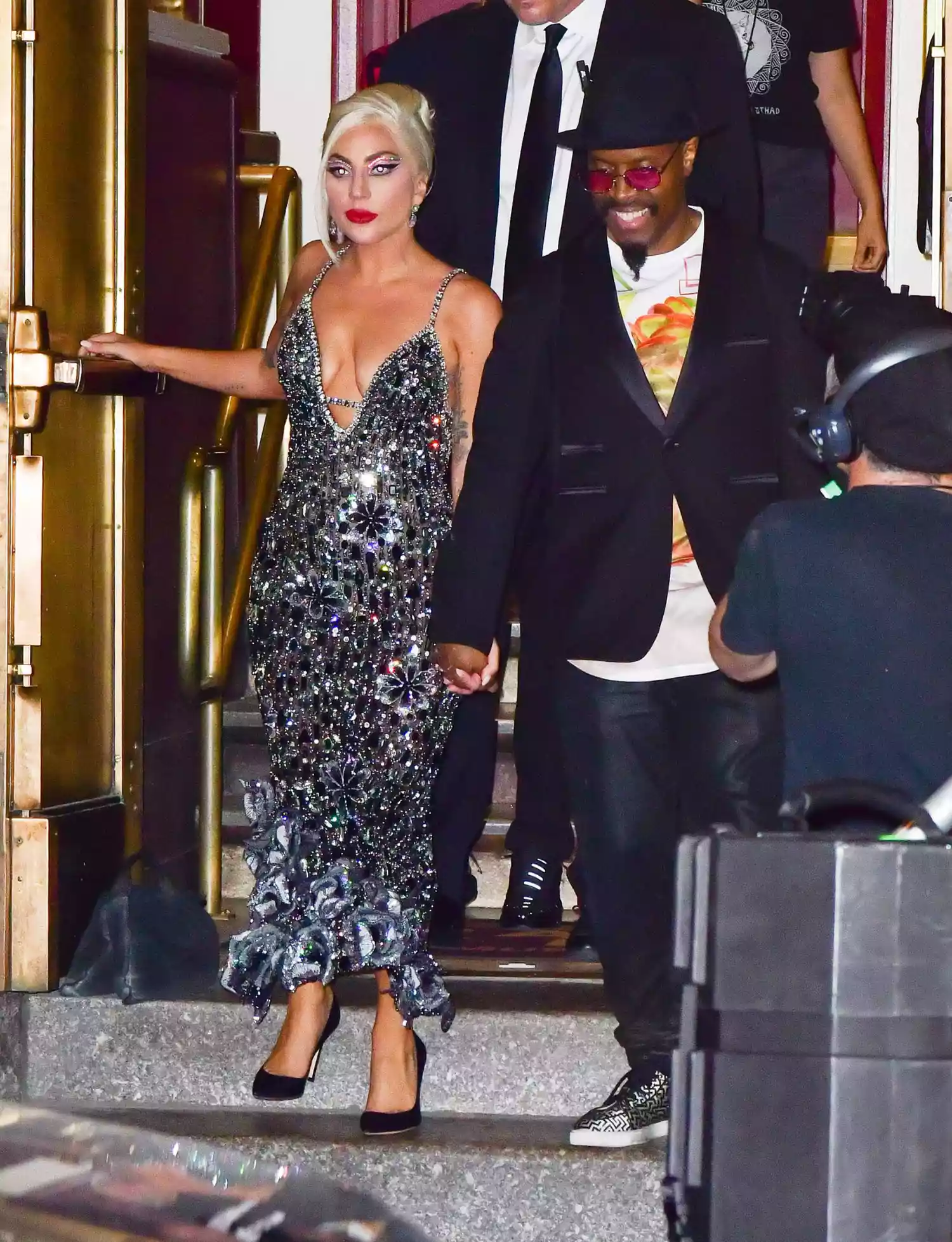 Lady Gaga and Michael Bearden leave Radio City Music Hall on August 05, 2021 in New York City