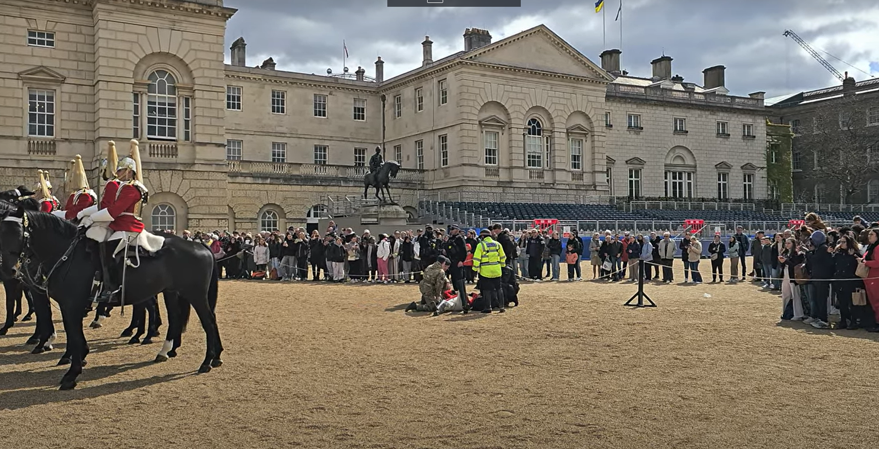 He was treated for several minutes as the rogue horse was recaptured