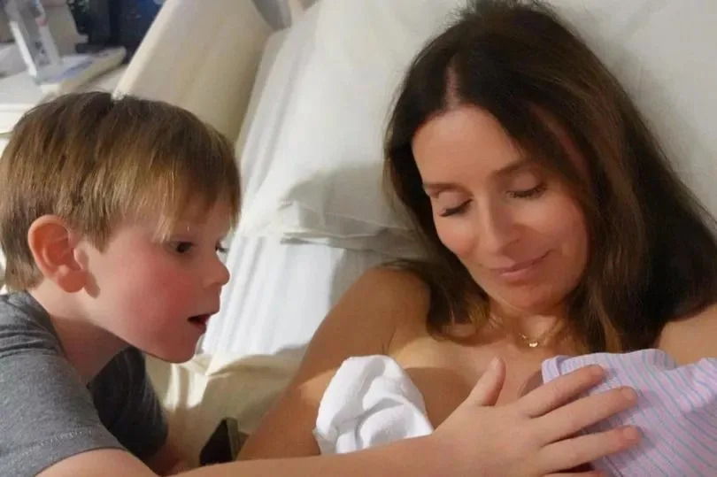 Tana Ramsay with baby Jesse in hospital