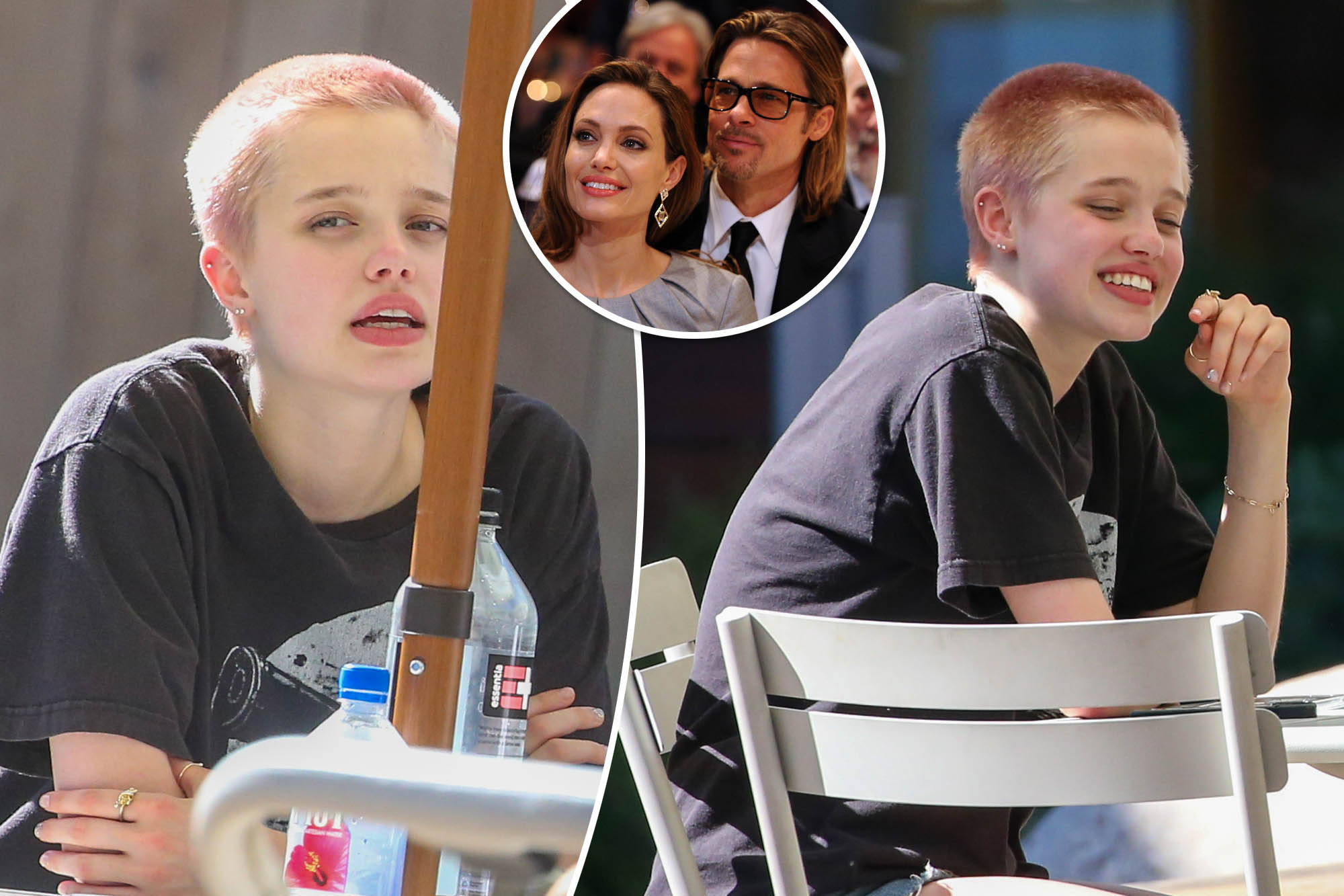 Angelina Jolie, Brad Pitt's daughter Shiloh, 17, debuts pink buzzcut